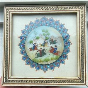 Decorative Framed Art with Equestrian Scene